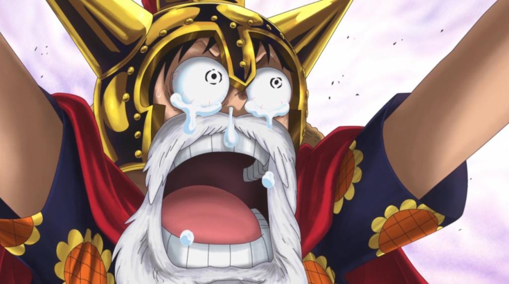 Luffy é surpreendido por Sabo no arco Dressrosa