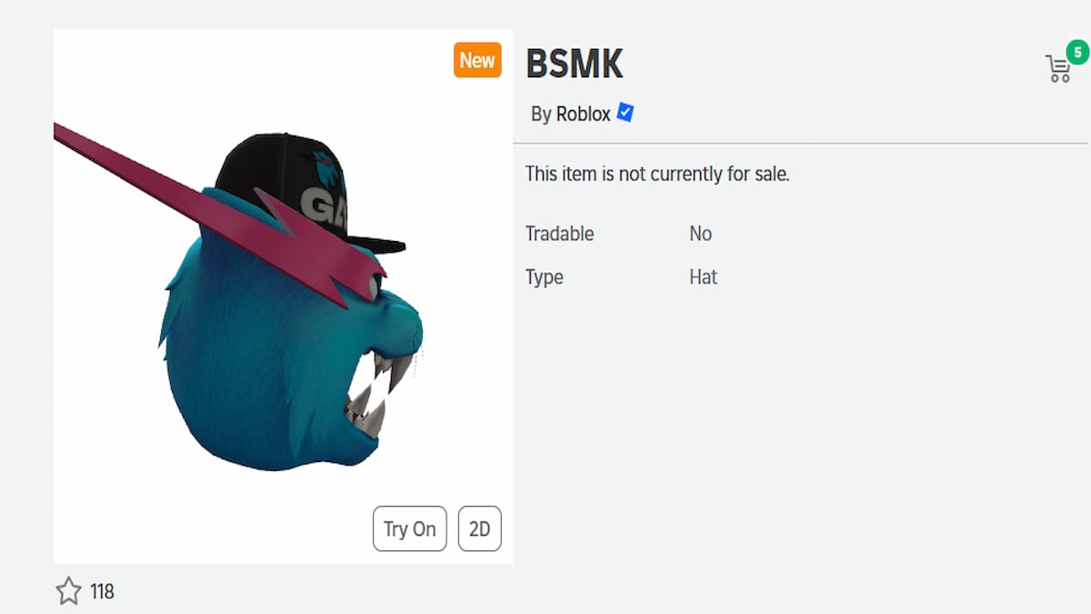 O item BSMK em Roblox