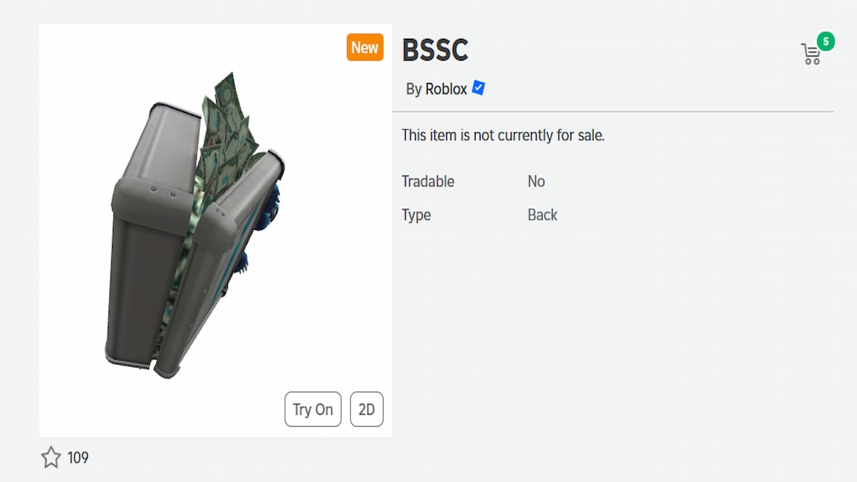 O item BSSC em Roblox