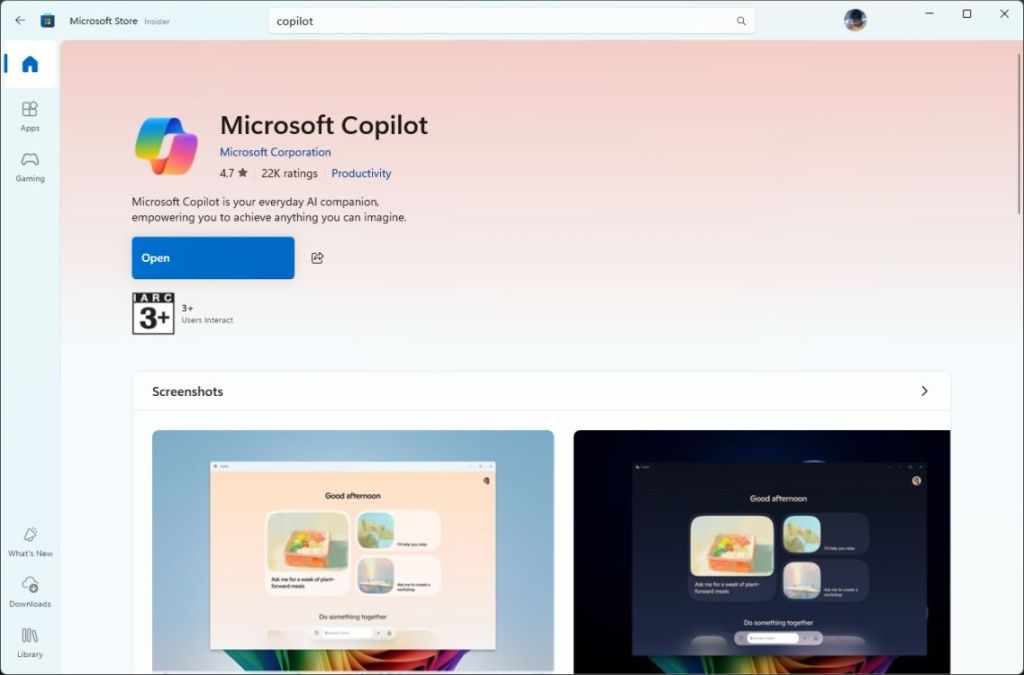 Obtenha agora o aplicativo nativo Copilot da Microsoft para o Windows 11