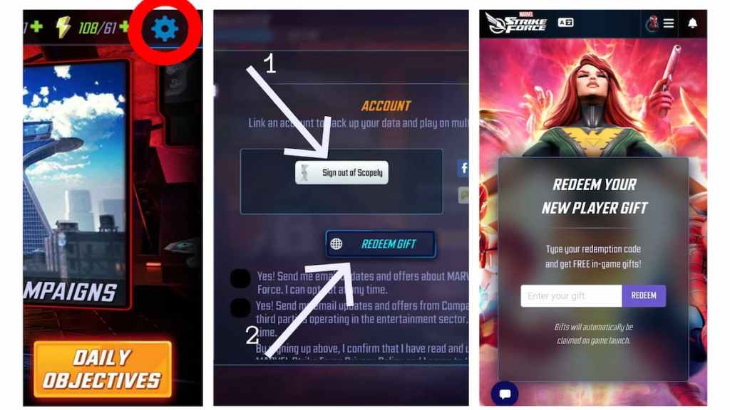 Como resgatar códigos em Marvel Strike Force.