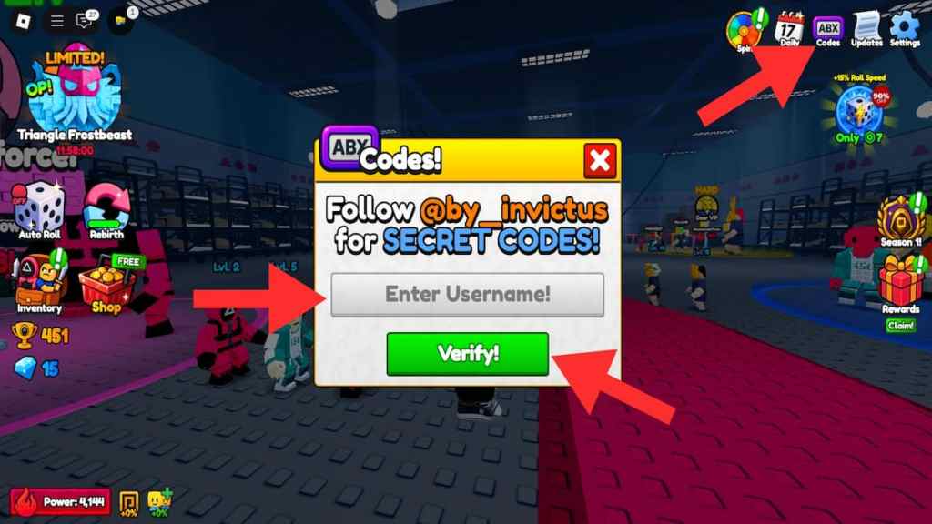 Como resgatar códigos de Roll a Squid Game