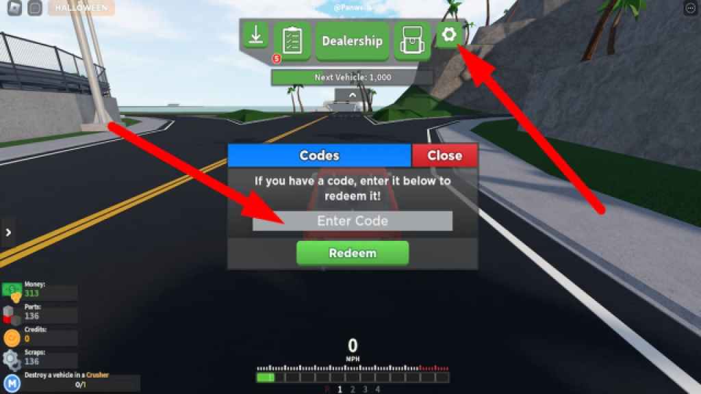 Como trocar códigos em Car Crushers 2