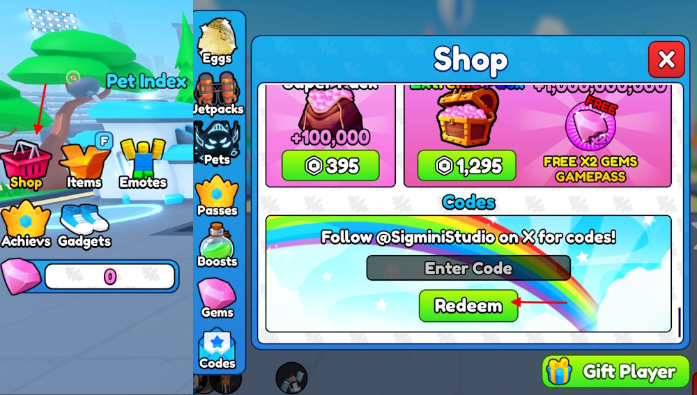 Resgatar Códigos de Fly a Jetpack Roblox