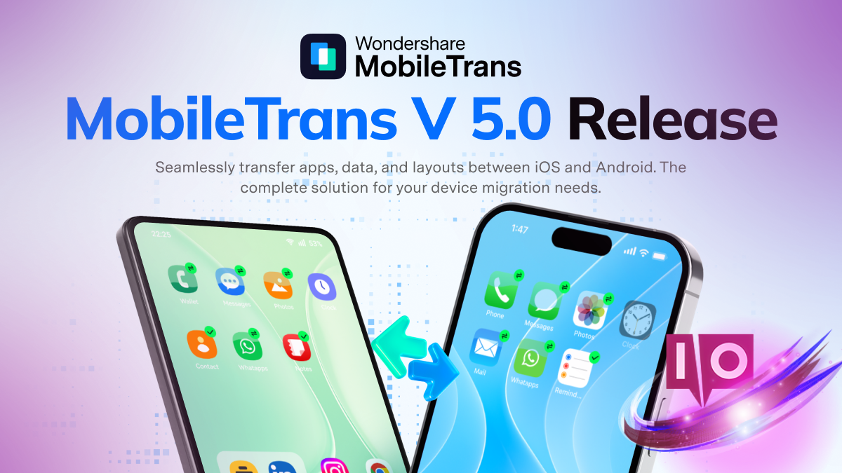 Mude de telefone facilmente com Wondershare MobileTrans 5.0
