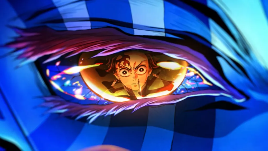 Tanjiro vs Akaza no filme Demon Slayer Castelo Infinito