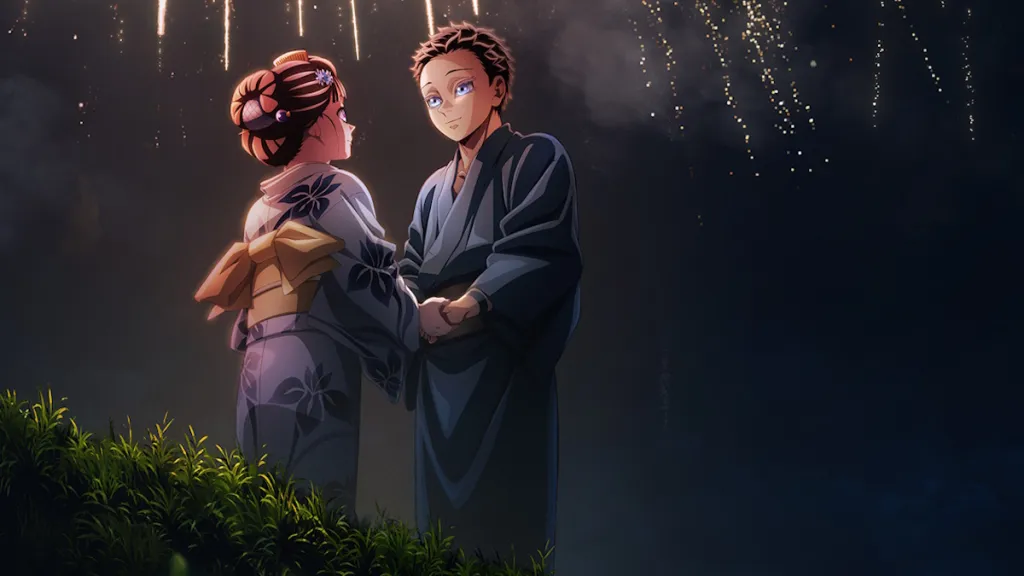 Hakuji e Koyuki em Demon Slayer: Castelo Infinito
