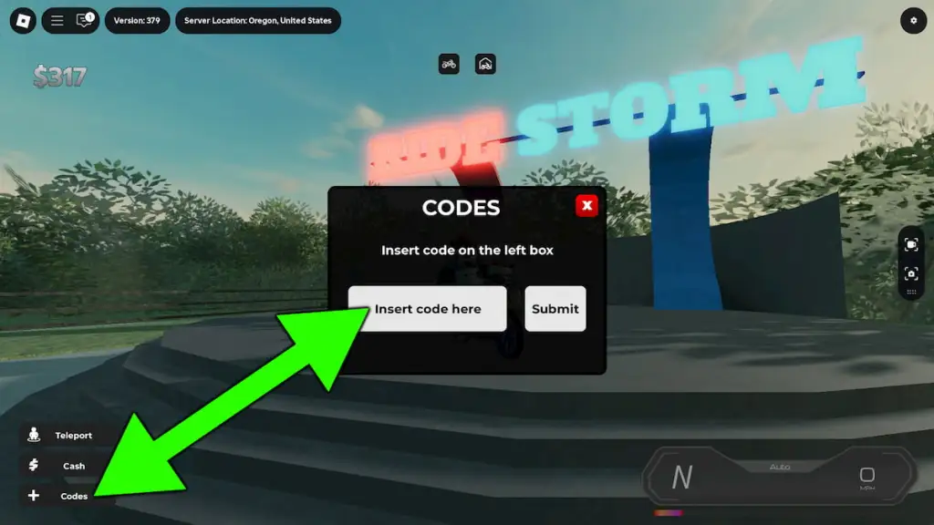 Como resgatar códigos de Ride Storm.