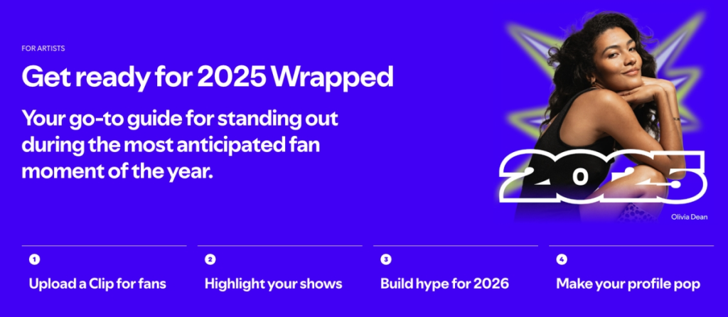 Imagem de Banner para o Spotify Wrapped 2025 pedindo aos criadores que gravem um vídeo e o enviem