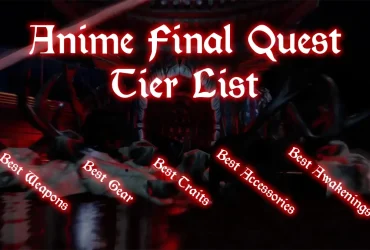 Lista de Classificação Final de Anime: Armas, Equipamentos, Traços e Mais
