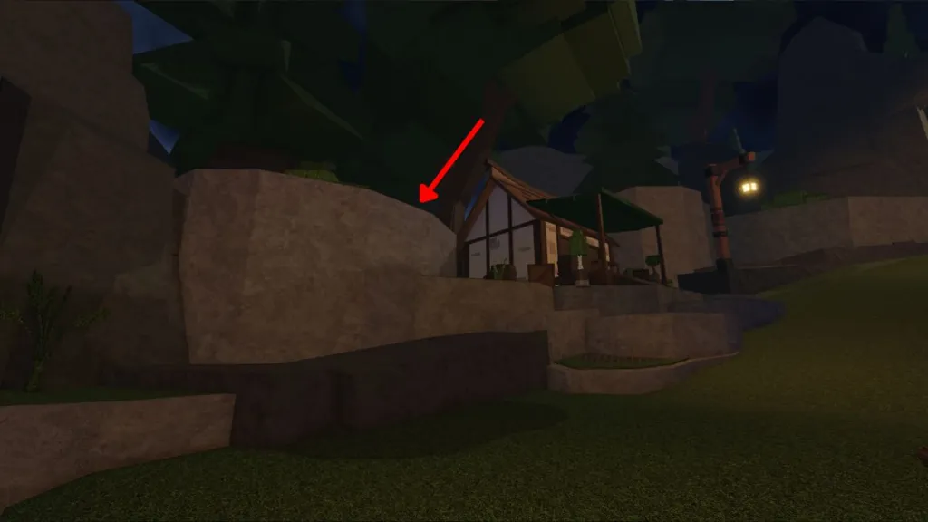 The Forge Ledge in front of hut of Lucky Block