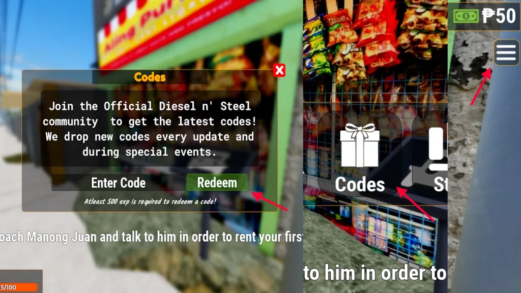 redeem diesel n steel codes