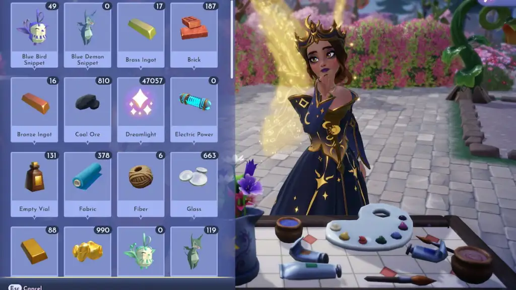 página de todos os itens refinados em disney dreamlight valley